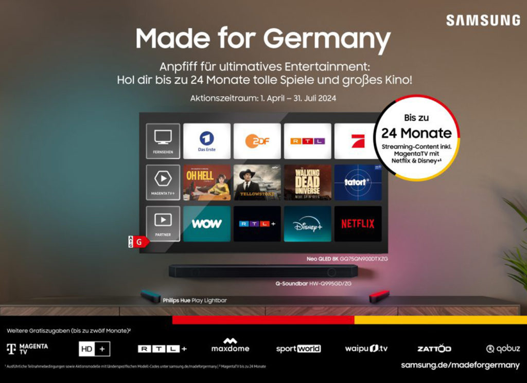 Samsung bietet mit „Made for Germany“ TV-Genuss ohne Kabelanschluss